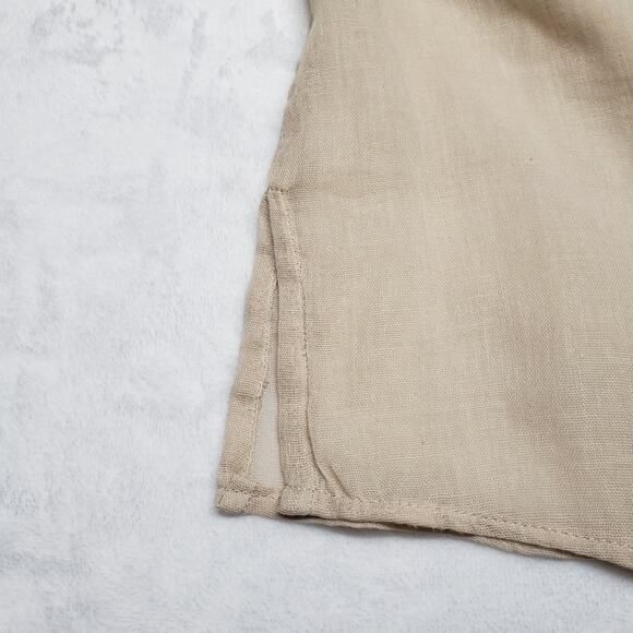 Krazy Kat Womens XL Light Khaki Cotton Tunic Top Crochet Button Front Boho Style - Picture 8 of 12